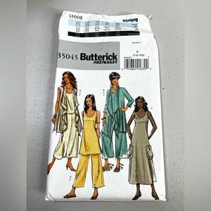 Butterick 5045 sewing pattern for cover-up, Top, Tunic, Dress and Pants. UNCUT,